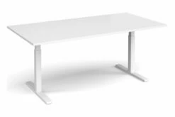 All White Premium Rectangular Boardroom Table