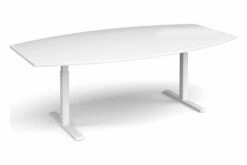 All White Premium Radial Boardroom Table