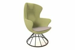 Eliza High Back Armchair With Spiral Base