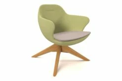 Eliza Medium Back Armchair With Wooden Base