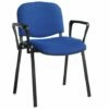 Pack Of 4 Black Frame Stacking Conference Chairs With Arms