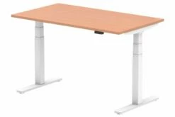 Vitali Sit & Stand Rectangular Desk (White Legs)