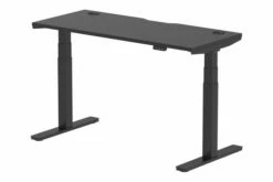 Vitali Nero Sit & Stand Narrow Rectangular Desk (Black Legs)