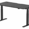 Vitali Nero Sit & Stand Rectangular Desk (Black Legs)