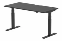 Vitali Nero Sit & Stand Rectangular Desk (Black Legs)