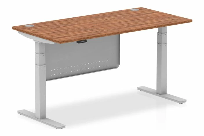 Vitali Sit & Stand Rectangular Desk With Modesty Panel (Silver Legs) - Image 5