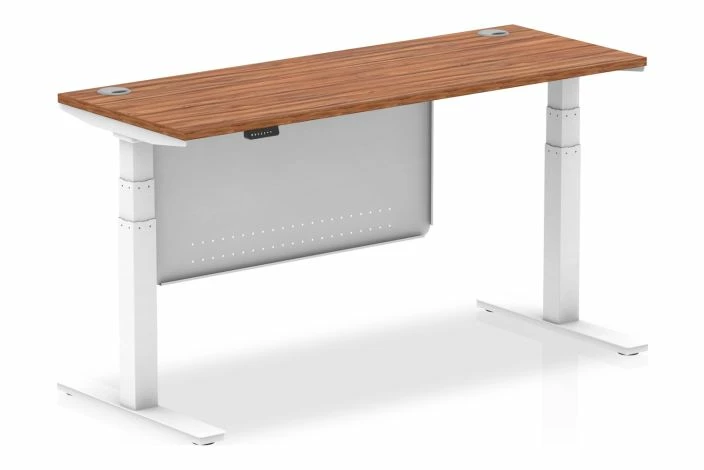 Vitali Sit & Stand Narrow Rectangular Desk With Modesty Panel (White Legs) - Image 5