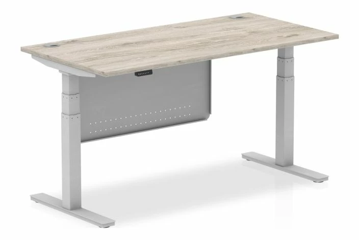 Vitali Sit & Stand Rectangular Desk With Modesty Panel (Silver Legs) - Image 2