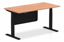 Vitali Sit & Stand Rectangular Desk With Modesty Panel (Black Legs)