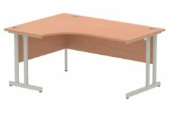 Vitali C-Leg Left Hand Ergonomic Desk (Silver Legs)