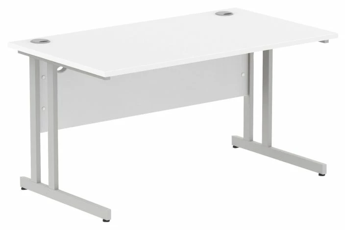 Vitali C-Leg Rectangular Desk (Silver Legs) - Image 2