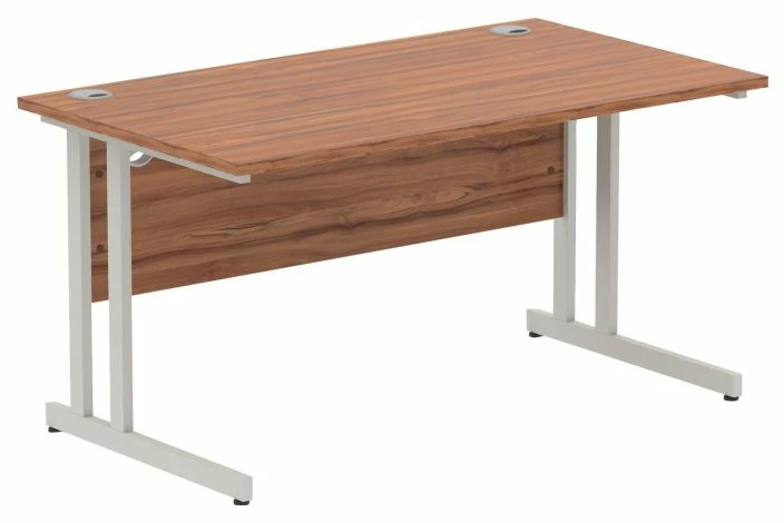 Vitali C-Leg Rectangular Desk (Silver Legs) - Image 3