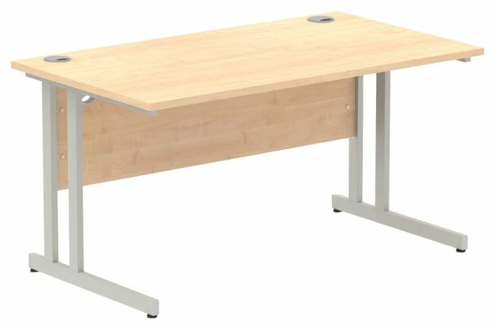Vitali C-Leg Rectangular Desk (Silver Legs) - Image 4