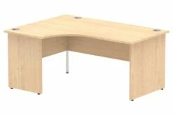 All Maple Panel End Ergonomic Desk Left