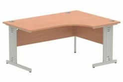 Vitali Deluxe Right Hand Ergonomic Desk (Silver Legs)