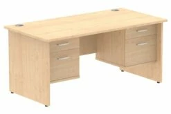 All Maple Panel End Rectangular Desk 2+2 Drawers