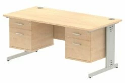 All Maple Deluxe Rectangular Desk 2+2 Drawers