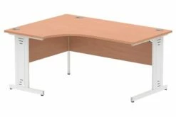 Vitali Deluxe Left Hand Ergonomic Desk (White Legs)