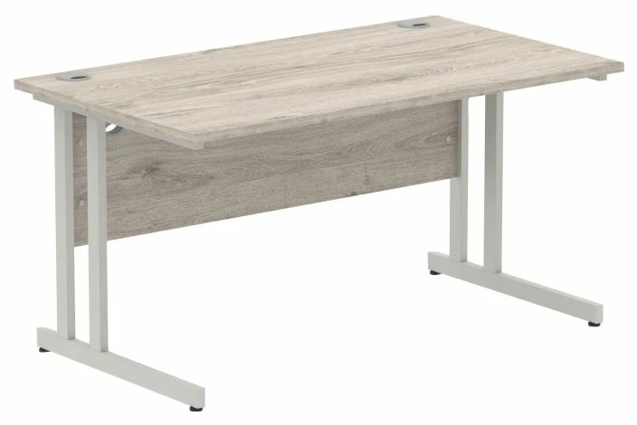 Vitali C-Leg Rectangular Desk (Silver Legs) - Image 6