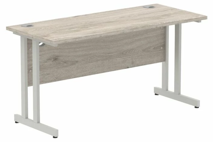 Vitali C-Leg Narrow Rectangular Desk (Silver Legs) - Image 2