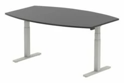 High Gloss Boardroom Table With Adjustable Legs (Silver)