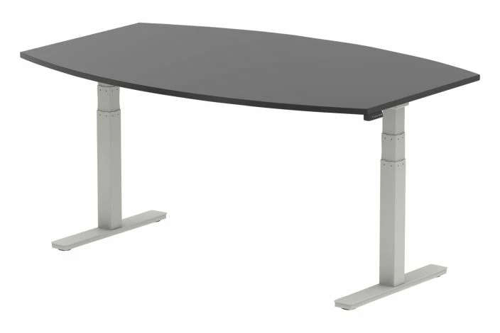 High Gloss Boardroom Table With Adjustable Legs (Silver)