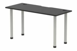 Vitali Nero Narrow Rectangular Desk (Silver Legs)