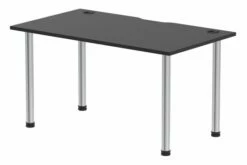 Vitali Nero Rectangular Desk (Chrome Legs)
