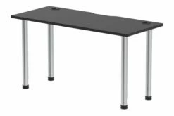 Vitali Nero Narrow Rectangular Desk (Chrome Legs)
