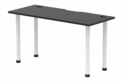 Vitali Nero Narrow Rectangular Desk (White Legs)