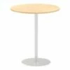 All Maple Radial Base Circular Poseur Table