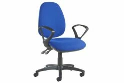 Gilmour High Back Fabric Operator Chair Fixed Arms (Blue)