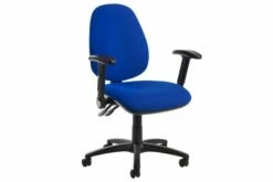 Gilmour High Back Fabric Operator Chair Folding Arms (Blue)