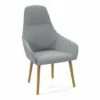 Austen High Back Armchair With Wooden Base