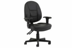 Mundaka High Back Leather Operator Chair (Adjustable Arms)