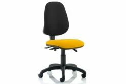 Lunar 3 Lever Two Tone High Back Fabric Operator Chair (No Arms)
