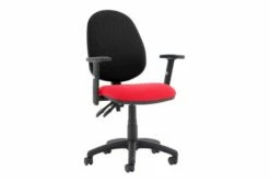 Lunar Plus 2 Lever 2 Tone Fabric High Back Operator Chair (Adjustable Arms)