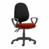 Lunar Plus 2 Lever 2 Tone Fabric High Back Operator Chair (Fixed Arms)