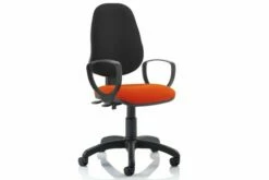 Lunar 2 Lever Two Tone High Back Fabric Operator Chair (Fixed Arms)