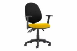 Lunar Plus 3 Lever 2 Tone Fabric High Back Operator Chair (Adjustable Arms)