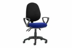 Lunar Plus 3 Lever 2 Tone Fabric High Back Operator Chair (Fixed Arms)