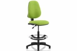 Lunar 1 Lever High Back Fabric Draughtsman Chair (No Arms)