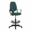 Lunar Plus 2 Lever High Back Fabric Draughtsman Chair (Fixed Arms)