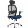 Alva High Mesh Back Operator Chair With Coloured Fabric Seat