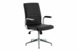 Wexford Executive Bonded Leather Chair With Glides (Black)