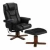 Benton Massage Recliner With Footstool (Black)