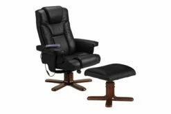 Benton Massage Recliner With Footstool (Black)