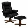 Benton Recliner With Footstool (Black)