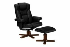 Benton Recliner With Footstool (Black)