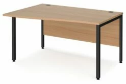 Value Line Deluxe Bench Left Hand Wave Desks (Black Legs)